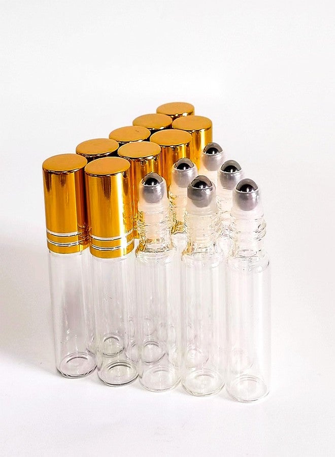 PYAWI 50 PCS 5ml Clear Glass Essential Oil Roller Bottles with Stainless Steel Roller Ball,Gold Caps,for Travel Perfume-2 Funnels, 2 Dropper, 1 Opener (5ml) - Image 5